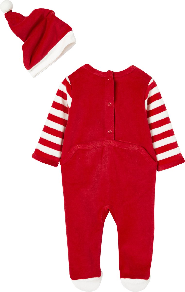 Vertbaudet Kerstcadeauset voor baby met fluwelen pyjamapakje + mutsje