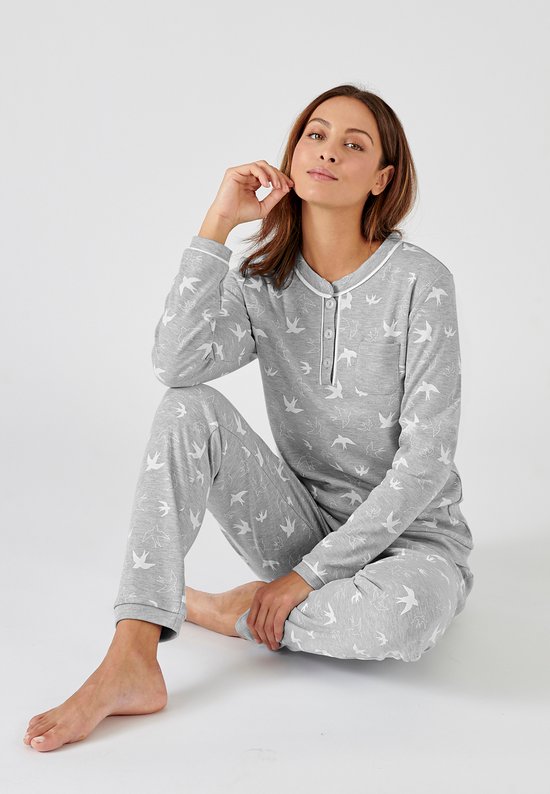 Damart - Pyjama Maille interlock Thermolactyl - Femme - Grijs - 54-56 (XXL)