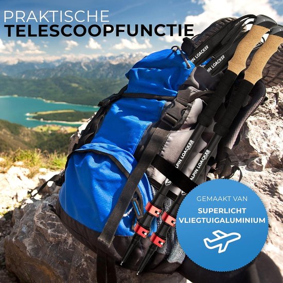 Bastón de senderismo al aire libre telescópico de aleación de aluminio bastón de