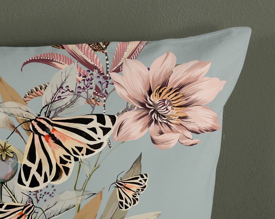 Good Morning dekbedovertrek bloemen en vlinders - Lits jumeaux 240x200/220 cm - Multi - 100% Katoen renforce van Merkloos — afbeelding 4