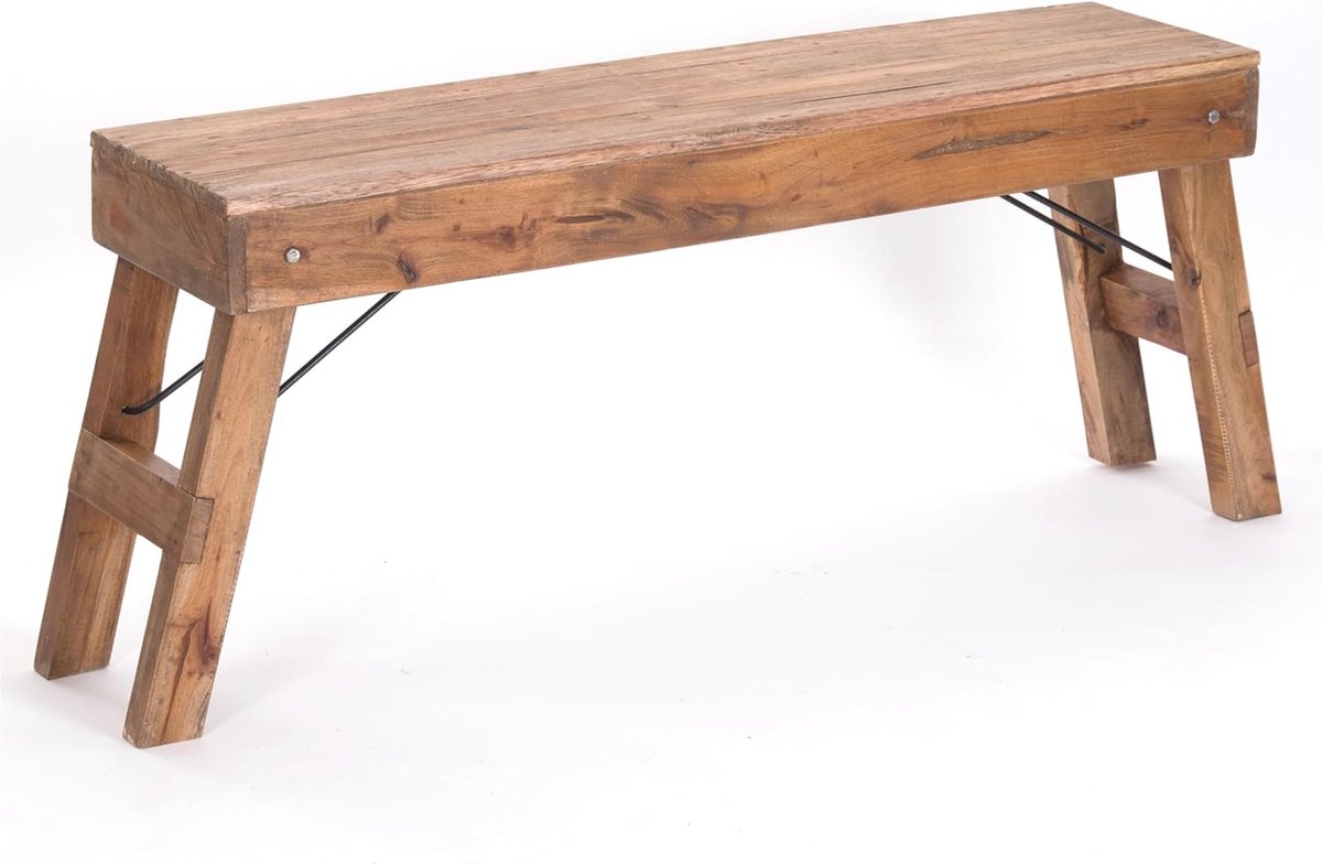 Inklapbare Houten Bank van Gerecycled Hout voor Keuken of Hal