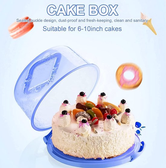 Container Taart Ronde Cake Transport Box - Draagbare Taart Container met Riem ...