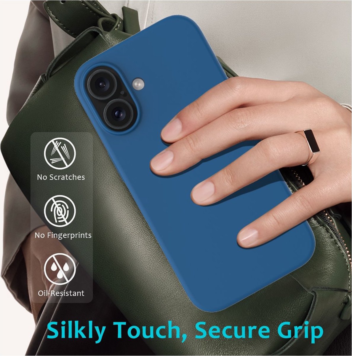 Mobigear Hoesje geschikt voor Apple iPhone 16 Plus Siliconen Telefoonhoesje | Mobigear Rubber Touch Backcover | iPhone 16 Plus Case | Back Cover - Blauw