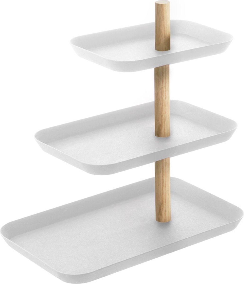 Yamazaki Accessoirestandaard met Draaibare Trays - Rin - Wit