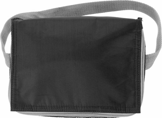 Kleine mini koeltass voor lunch of sixpack blikjes - zwart - 21 x 15 x 13 cm - draagriem - 3.7 liter inhoud van Klein — afbeelding 2