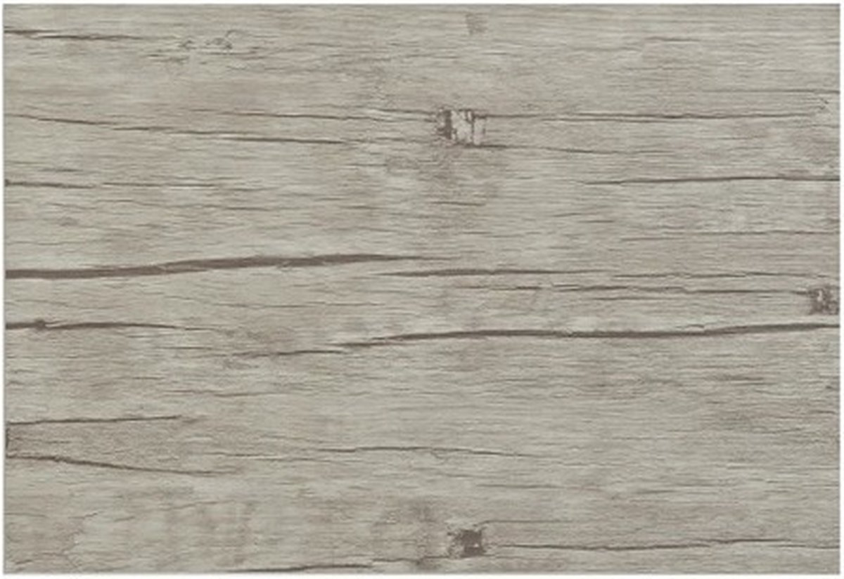 Tafel placemats met hout look print - 6x - grijs - 45 x 30 cm - pvc