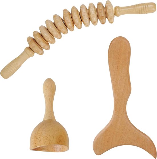 Cellulitis Tools Hout Therapie Massage Tools - Lymfedrainage voor benen - Anti ...