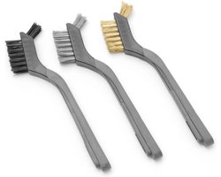 HENDI Set smalle grillborstels – staal, koper en nylon – 178 mm – 3 stuks