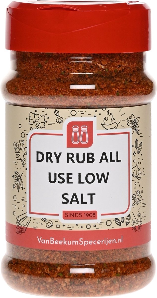 Goedkoopste Van Beekum Specerijen - Dry Rub All Use Low Salt - Strooibus 215 Gram