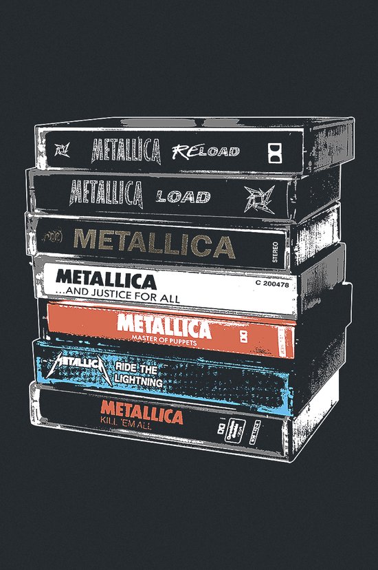 Tshirt Homme Metallica -L- Cassette Zwart