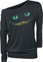 Alice In Wonderland Cheshire Cat - Smile Dames Shirt met lange mouwen - zwart - 3XL