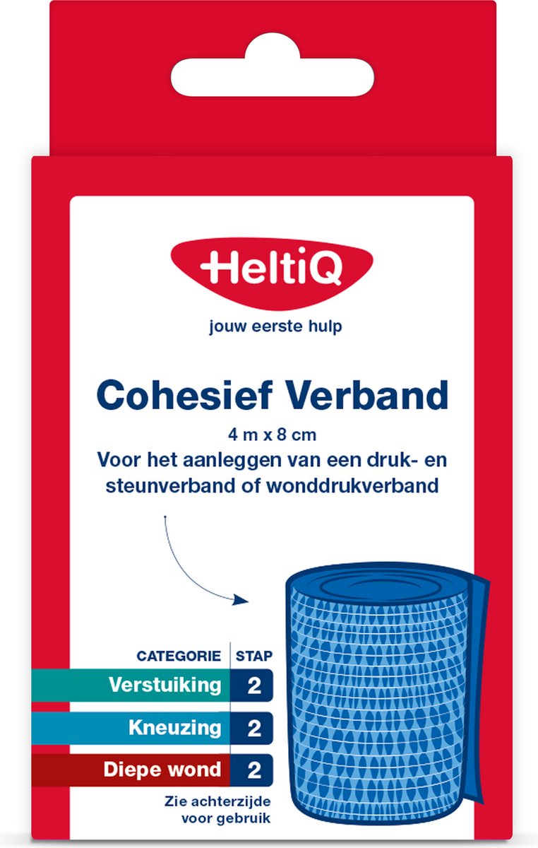 Goedkoopste Heltiq Cohesief verband 4m x 8cm 1 Stuks
