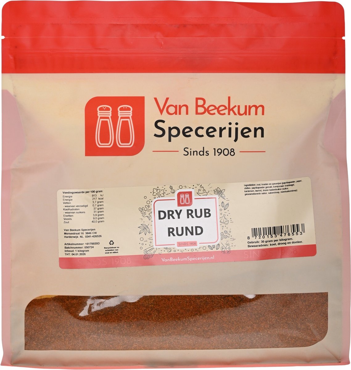 Goedkoopste Van Beekum Specerijen - Dry Rub Rund - 2 KG (hersluitbare stazak