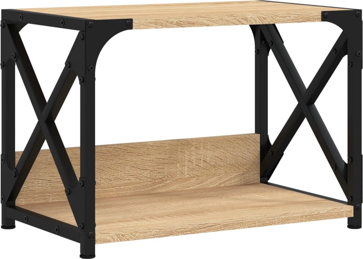 vidaXL Printerstandaard - 44x26x31,5 - cm - bewerkt - hout - sonoma - eikenkleurig sonoma eiken
