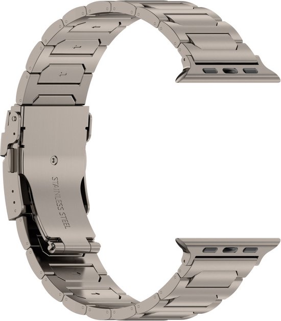 Bracelet en titane - bracelet à maillons - convient pour Apple Watch Series 1/2/3/4/5/6/7/8/9/10/SE/SE 2/ Ultra/ Ultra 2 avec taille de boîtier 42 mm / 44 mm / 45 mm / 46 mm / 49 mm - titane