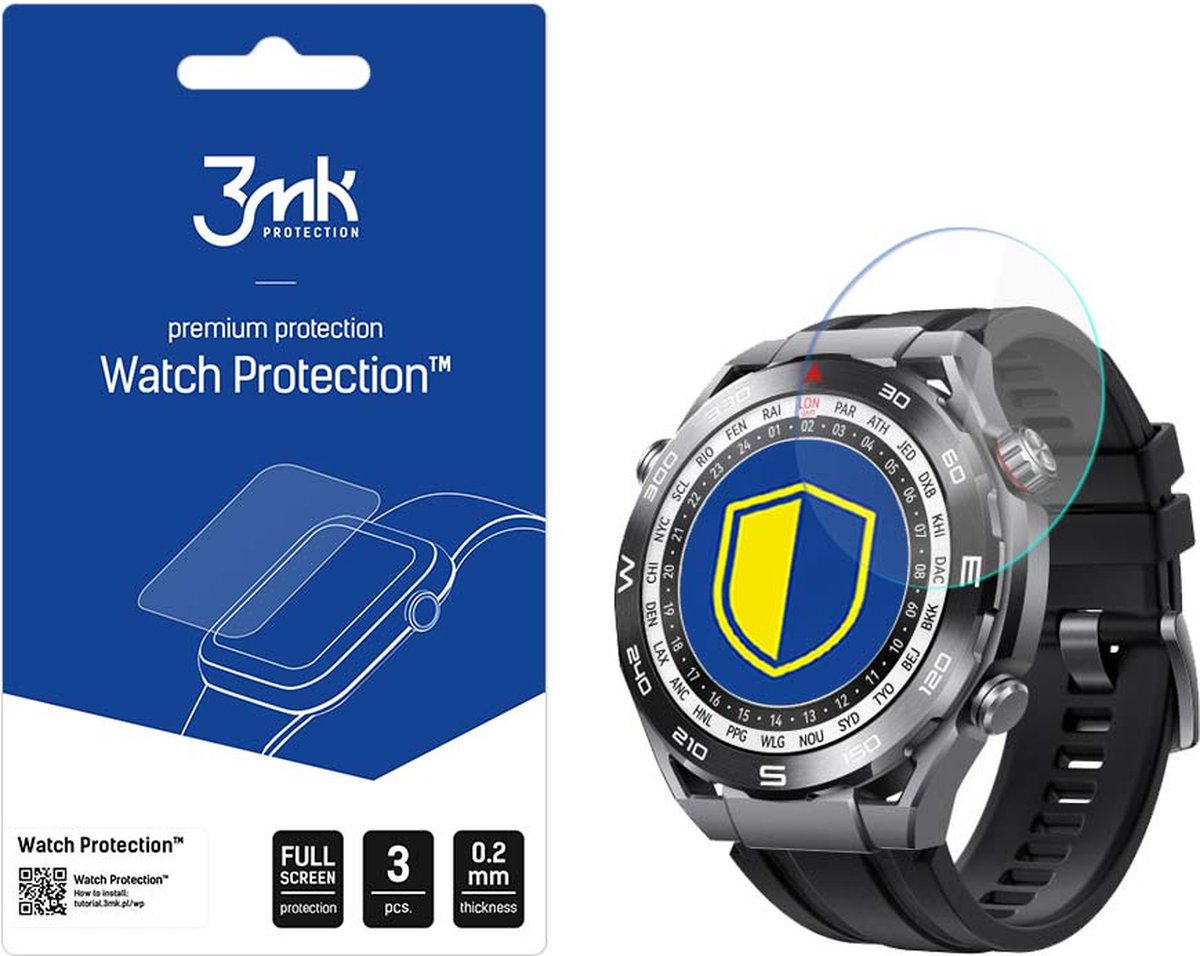 Huawei Watch Ultimate - 3mk Watch Protection v. FlexibleGlass Lite