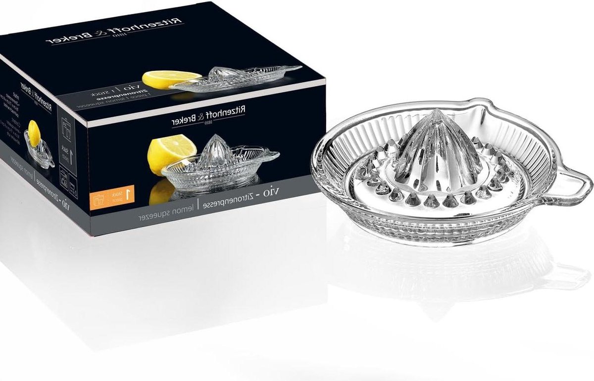 Vio 820003 Citroenpers met Schenktuit en Handvat Kleine Glazen Citruspers 50 ml citruspers