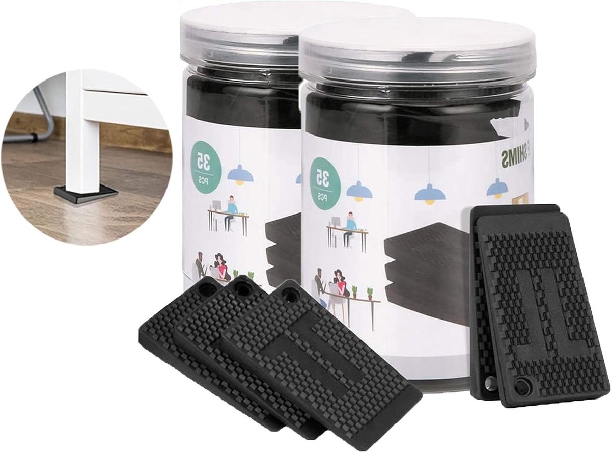 8 stuks meubelnivelleringsschuiven plastic wiggen 2 maten heldere