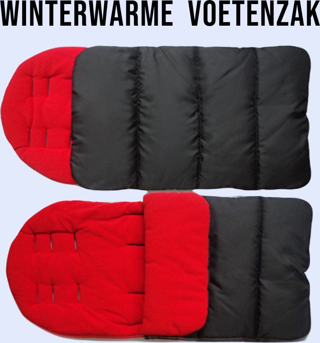 Allernieuwste.nl® Winterwarme Voetenzak voor Buggy en Kinderwagen - Universele Slaapzak Rood/Zwart
