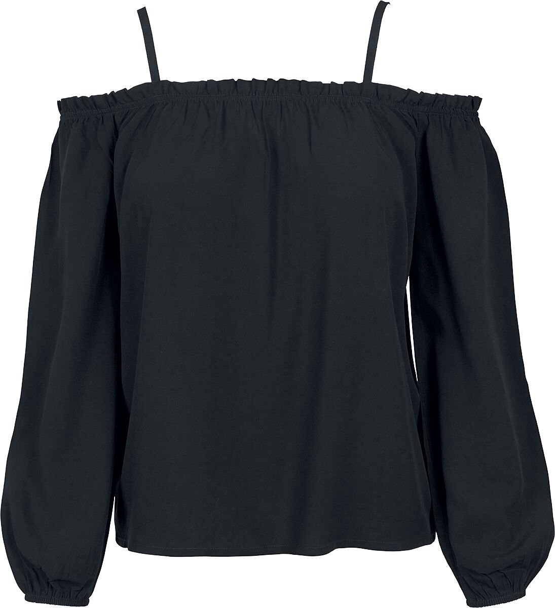 Urban Classics Cold Shoulder Longsleeve Dames Shirt met lange mouwen XS Zwart