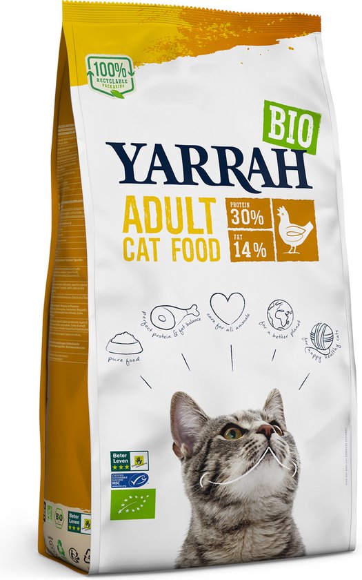 Yarrah Bio Kattenvoer Adult Kip 10 kg