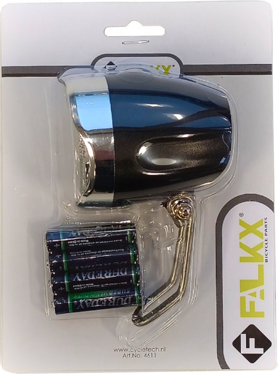 Falkx Koplamp LED - Krachtige verlichting - 500m zicht - Inclusief batterijen - RVS montagebeugel - Zwart — afbeelding 2