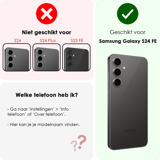 Hoes Geschikt voor Samsung S24 FE Hoesje Siliconen Cover Shock Proof Back Case Shockproof Hoes - Transparant
