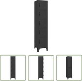 Armoire vestiaire The Living Store - 38x40x180 cm - Acier Anthracite