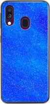 Coque Samsung Galaxy A40 - Structure scintillante bleue dans un motif en mouvement - Coque de téléphone en Siliconen