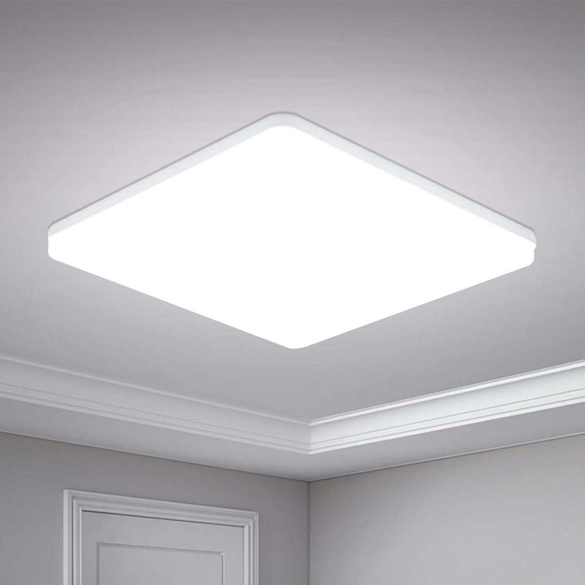 Badkamerlamp Plafond Ultra Slim 48W 4320Lm Ufo Paneel 6500K Koel Witte Led - Woonkamer Slaapkamer - Niet Dimbaar