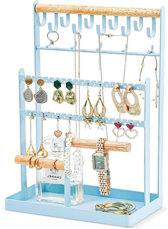 Minimalistische wandbevestiging voor sieraden, lange wandhanger voor oorbellen en kettingen, sieradenorganizer voor aan de wand