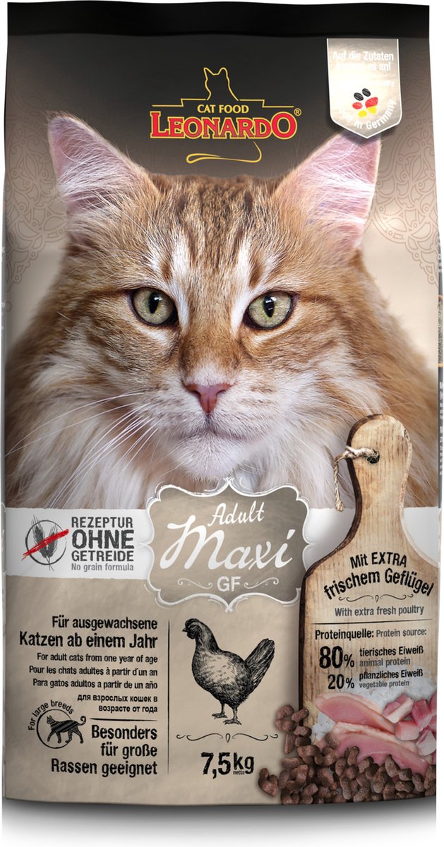 Leonardo Leonardo Adult Grain Free Maxi - Kattenvoer - Gevogelte 7.5 kg