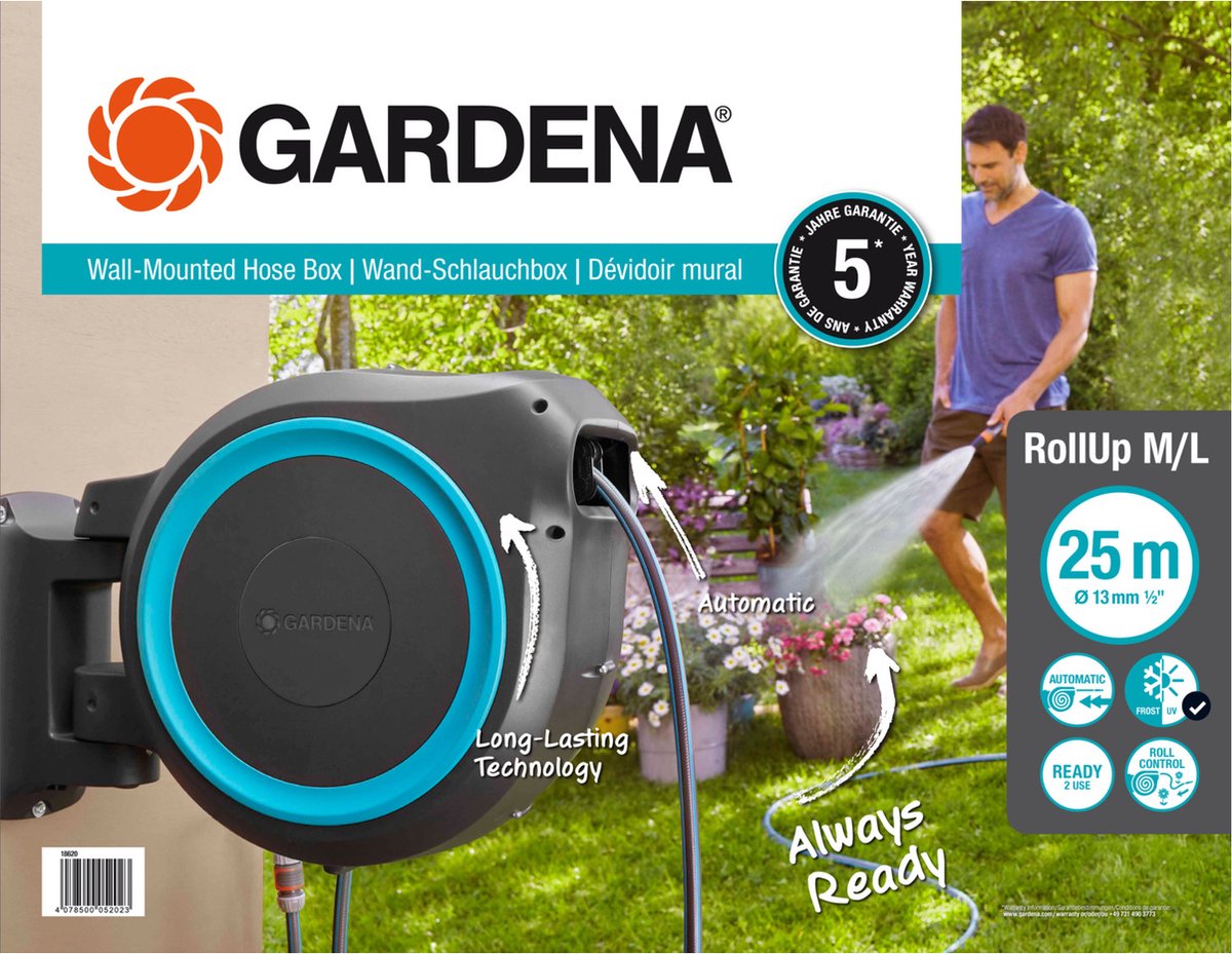 Gardena RollUp XL Wandslangenbox - 35 Meter - Ø 13 mm
