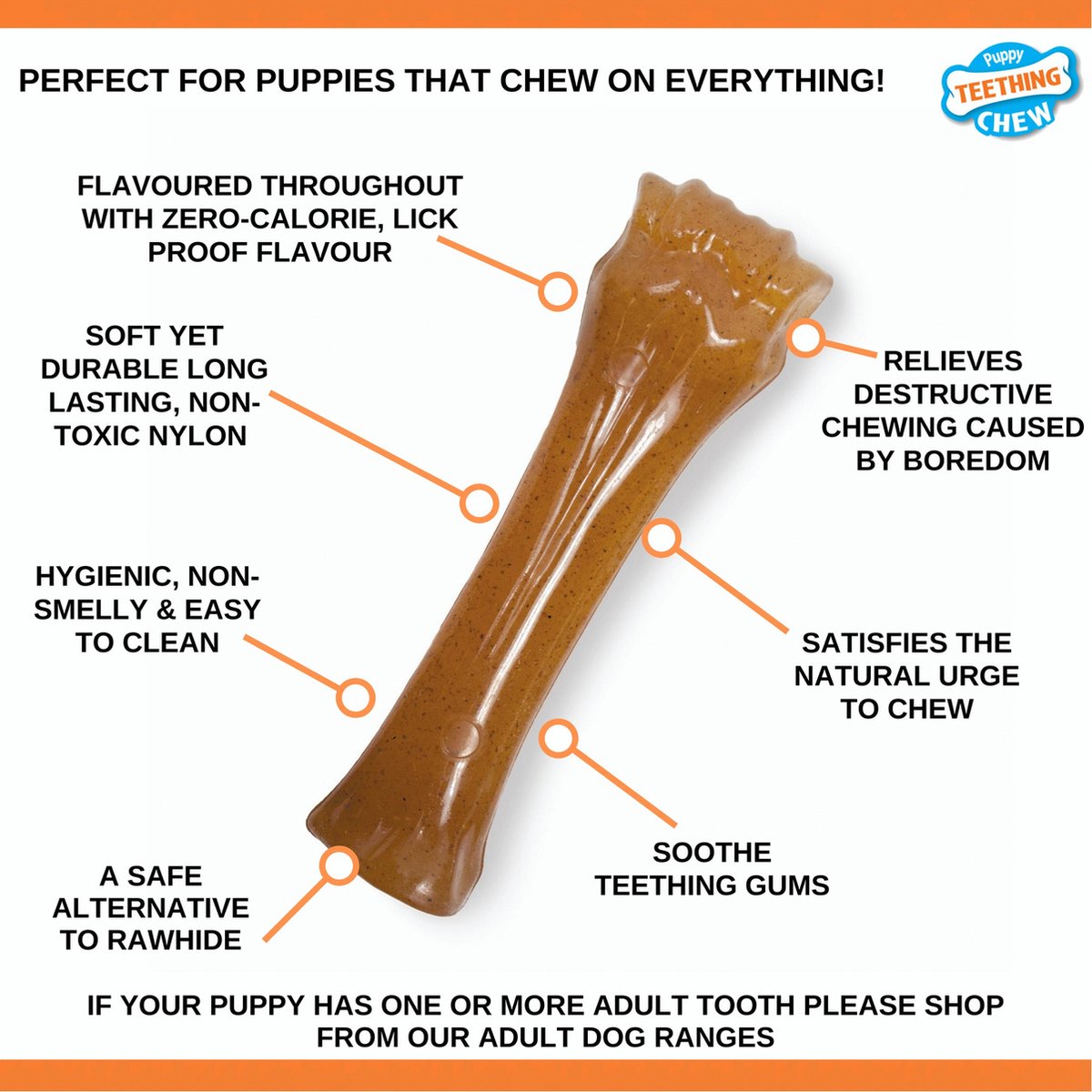 Nylabone Flexible Puppy Bone Souper Xlarge - Hondenspeelgoed - Kip Vanaf 23kg thumbnail 2