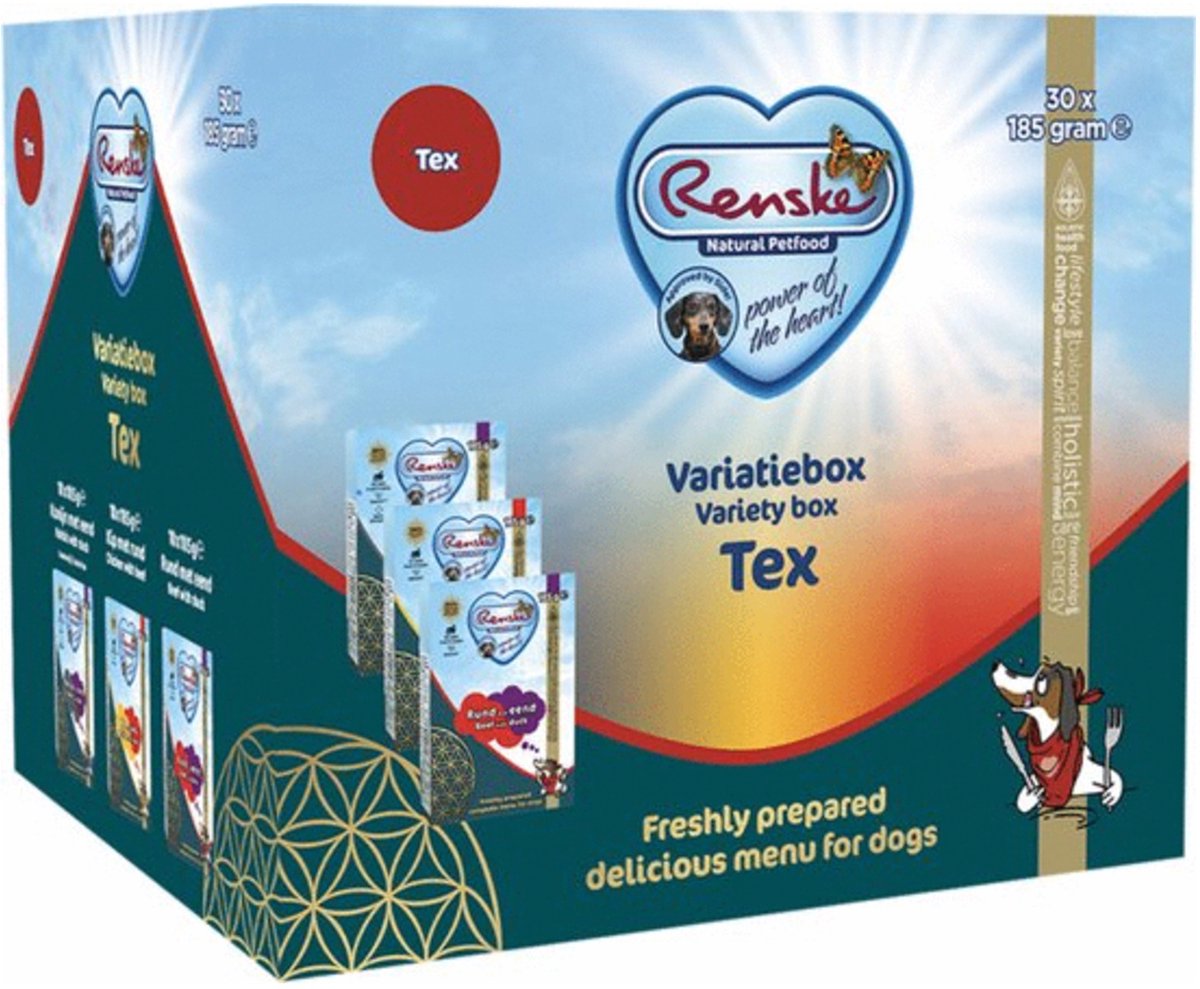 Renske Vers Bereid Variatiebox Tex hondenvoer (30x185g) 1 tray (30 x 185 g)