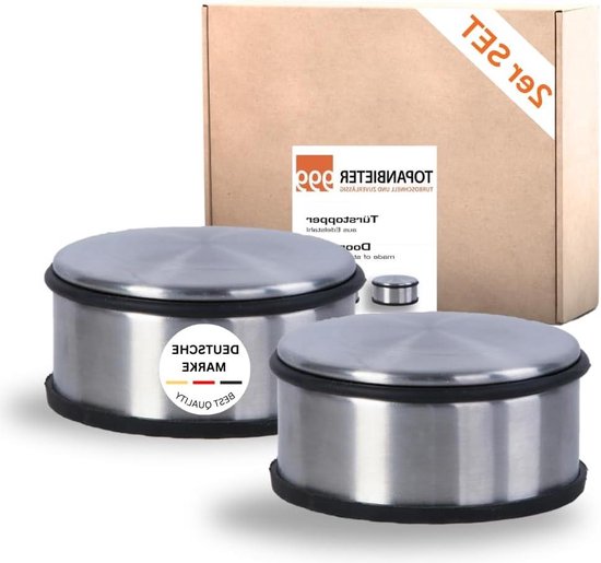 Benson Deurstopper - RVS - rond - D9 x H7 cm - 1 kg | Leen Bakker