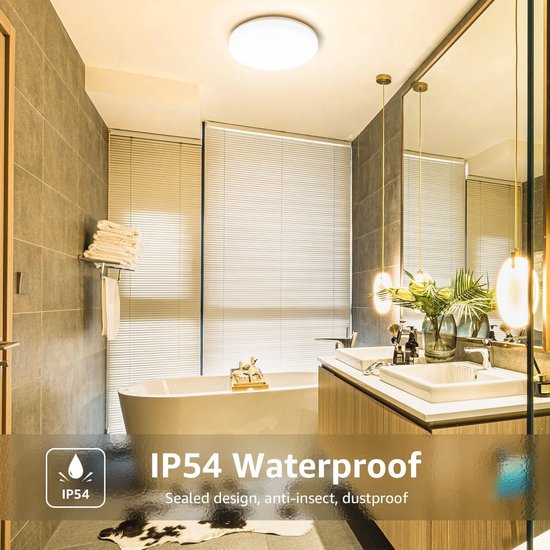 LED Plafondlamp Met Sensor - Brinton Sensin - 15W - Warm Wit 3000K Rond Mat Wit Aluminium LED Plafondlamp Met Sensor - Brinton Sensin - 15W - Warm Wit 3000K Rond Mat Wit Aluminium