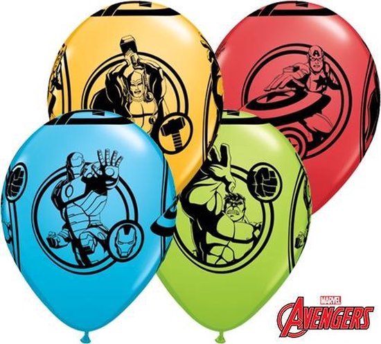 Marvel - The Avengers - Superhelden - Ballonnen - Feestballonnen - Kinderfeest - Versiering - Latex - 30cm - 6 Stuks.