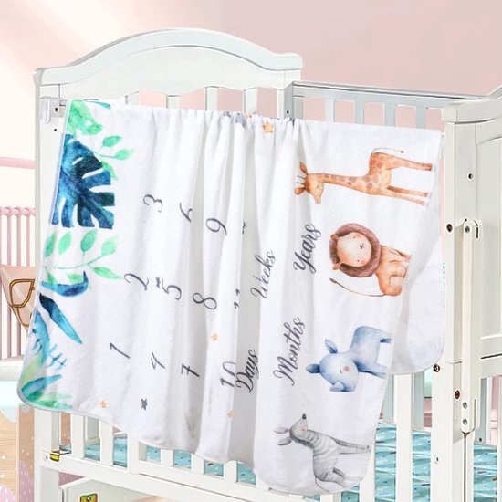 Mijlpaaldeken voor Baby's - Unisex Foto Achtergrond Deken voor Eerste Maanden van Mi — afbeelding 4