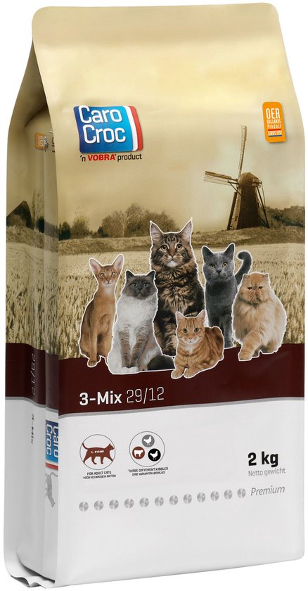 Carocroc Kat 3-Mix - Kattenvoer - 2 kg