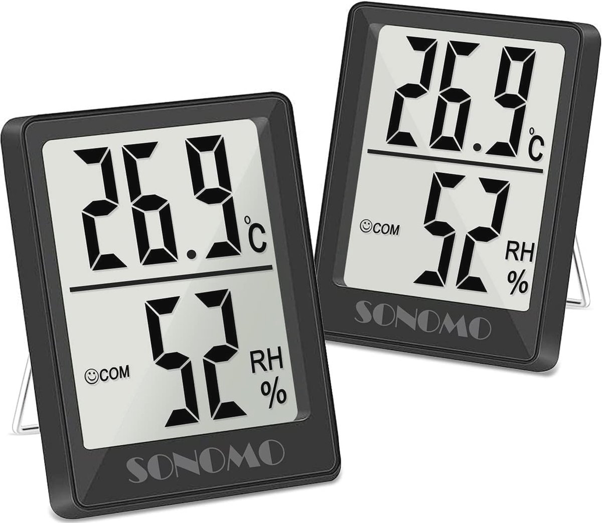 Digitale Hygrometer en Thermometer - 2 Stuks, Nauwkeurige Vochtigheids- en Temperatuurmeting voor Binnen