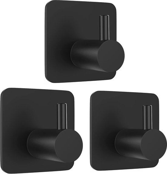Deurhaken Zonder Boren Wit Zwart Jiujuda9 10 Stuks Deurhaken - Wit & Zwart, Dubbelkoppig, Voor Kleding & Tassen Aan De Deur Kapstok Deur