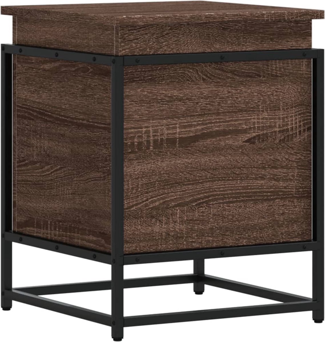 vidaXL - Opbergbox - met - deksel - 40x40x51,5 - cm - bewerkt - hout - bruin - eiken