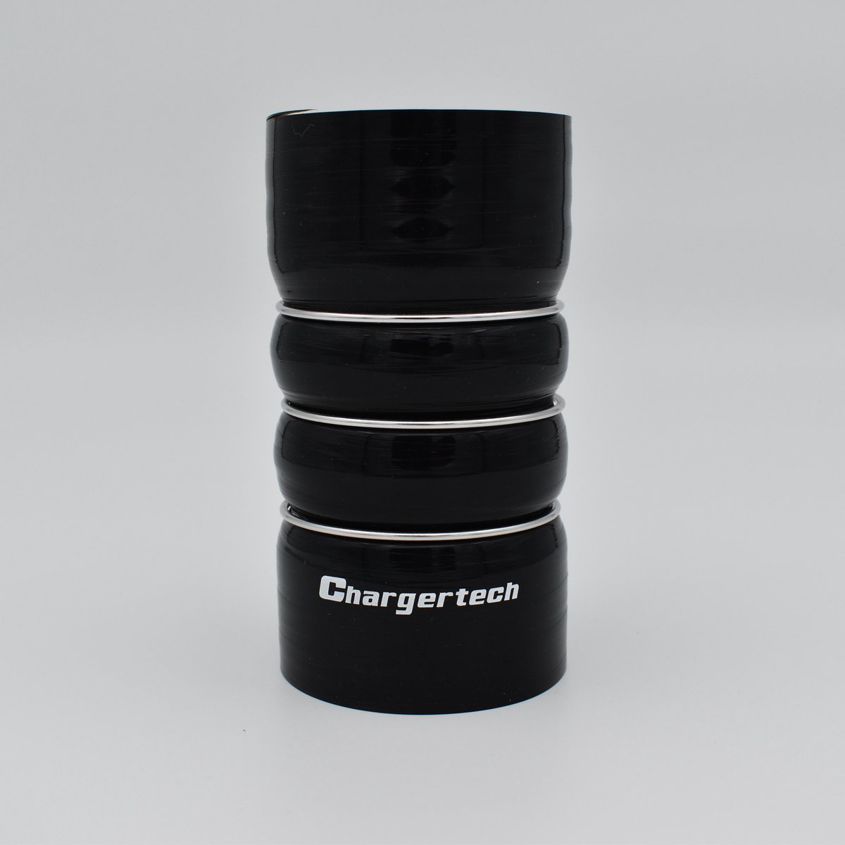 Dubbele balg koppelstukken silicone - Zwart, 76mm