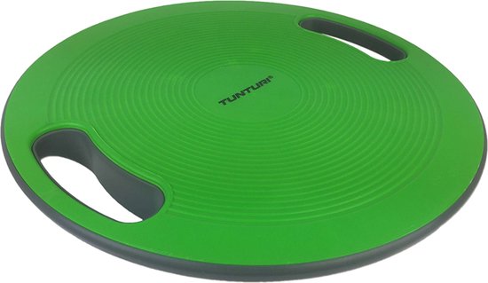 Foto: Tunturi balans bord balance board met handgrepen groen zwart incl gratis fitness app