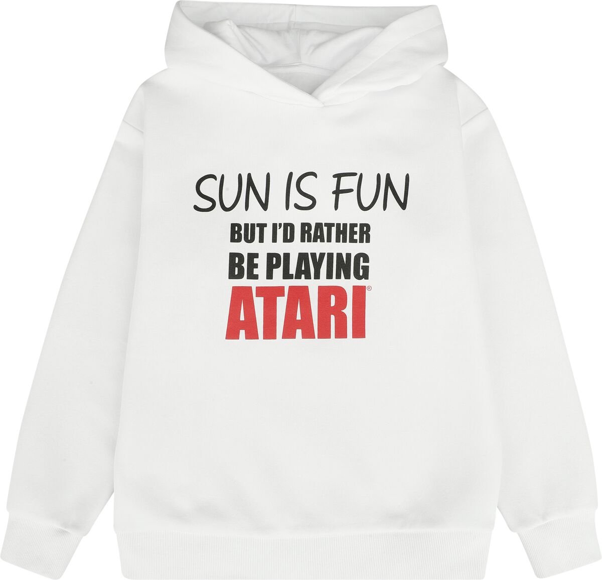 Atari I would rather be playing Atari Unisex Trui met capuchon - wit - 164