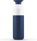 Dopper Insulated drinkfles in Breaker Blue met wit bovenstuk en donkerblauwe dop.