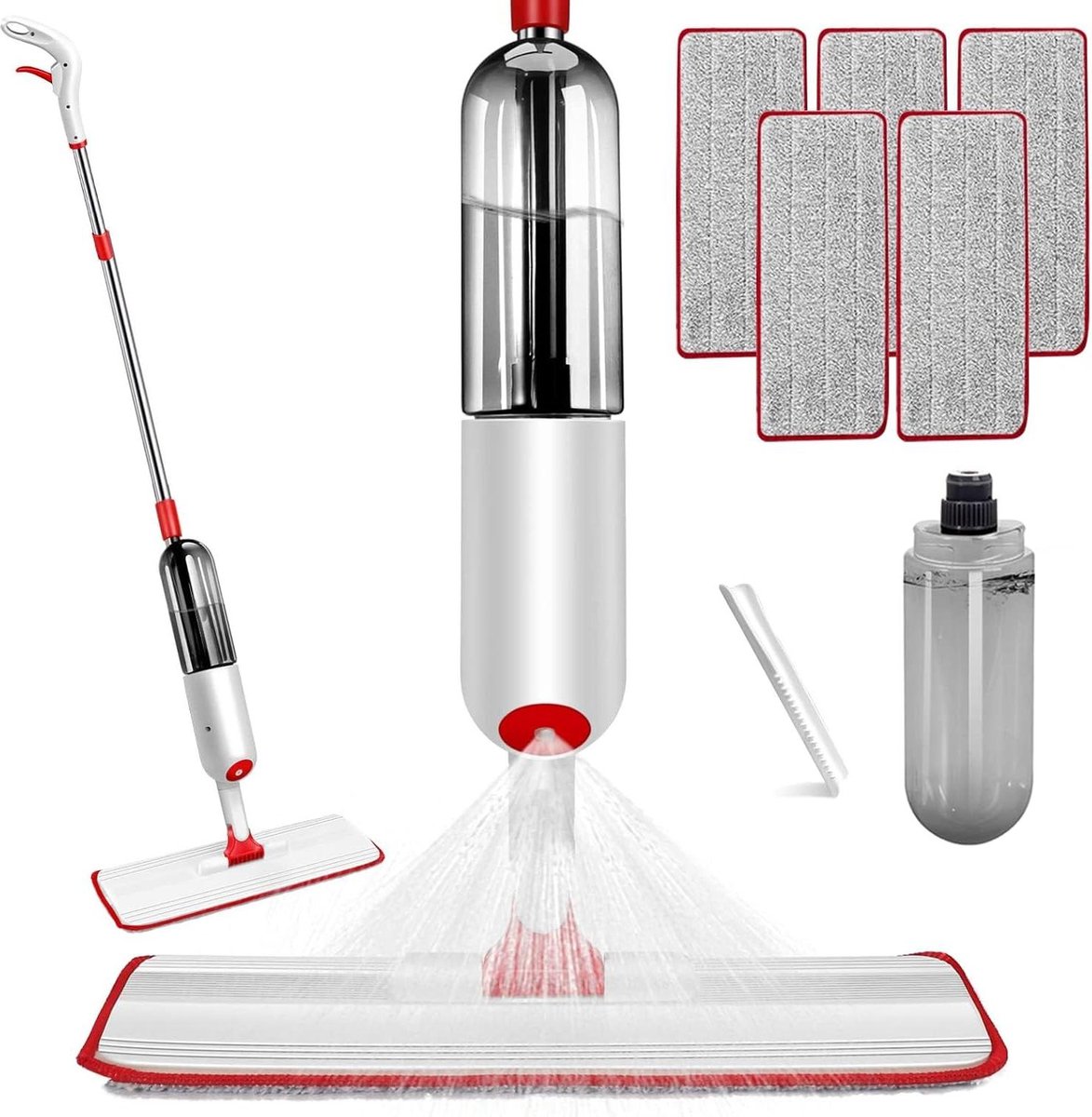 Spuitdweil microvezel platte vloerdweil herbruikbare pads navulbare fles schraper droog en nat hardhout laminaat tegels reiniging