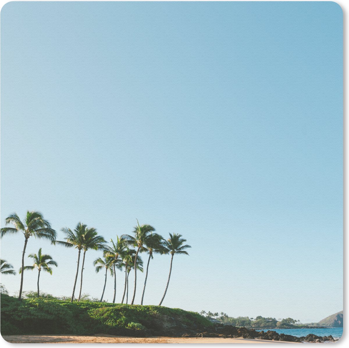 Muismat 30x30 cm - Mousepad Strand - Palmbomen - Hawaii - Muismatten