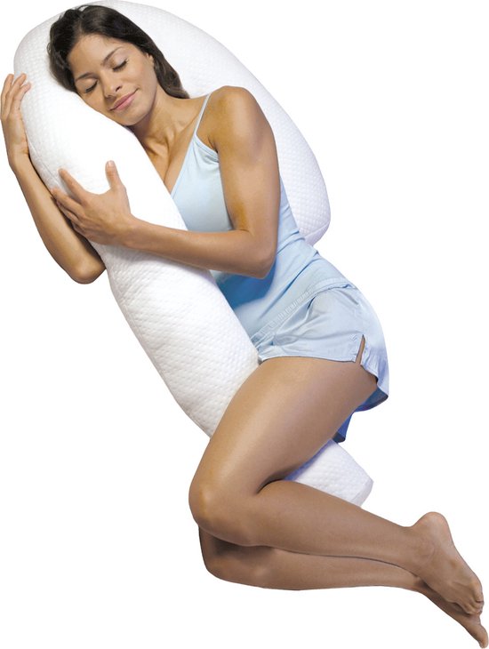 Foto: Dreamolino swan ergonomisch zijslaper kussen 7 in 1 comfortkussen 132x63 5x15cm ondersteunt heeft een stabiliserende werking zwangerschapskussen borstvoedingskussen